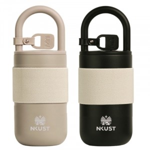 【團購商品,30件起做】NKUST隨行背帶保溫杯400mL_奶茶/黑(需30倍數)