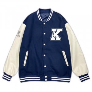 【預購至11/30止,12/24陸續出貨】NKUST美式經典棒球外套_ 名偵探柯藍(深藍)