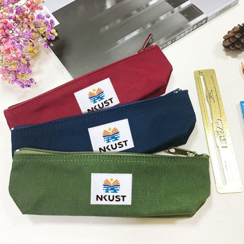 【團購商品，10個起做】NKUST船型帆布筆袋_丈青/酒紅/墨綠